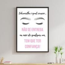 Quadro Sobrancelha é Igual Coração - Salão 24x18cm