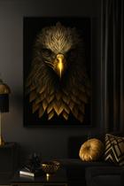 Quadro Sofisticado Canvas Águia Dourada-Mold.Preta Tamanho:40x30cm