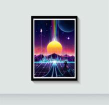 Quadro Sol Neon Energia com Moldura E Acetato Tamanho A3