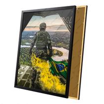 Quadro Soldado Exército Brasileiro Aeronáutica Moldura Vidro