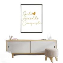 Quadro Sonhe, Acredite, Conquiste 45X34Cm Moldura Preta