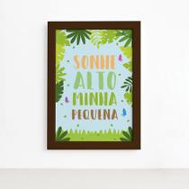Quadro Sonhe Alto Minha Pequena Safari Mold Marrom 22x32cm Quadro Sonhe Alto Minha Pequena Safari Mold Marrom 22x32cm