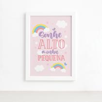 Quadro Sonhe Alto Minha Pequena Unicórnio Mold Branca 22x32 Quadro Sonhe Alto Minha Pequena Unicórnio Mold Branca 22x32