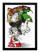 Quadro Sonic Retro Game Sega Arte Poster Moldurado