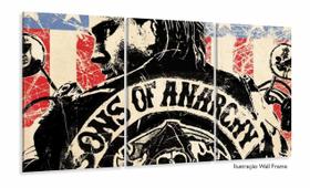 Quadro Sons Of Anarchy Séries 1 Decorativo Em Tecido 3 Peças
