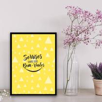 Quadro Sorrisos Sempre Serão Bem Vindos 33x24cm - com vidro Quadro Sorrisos Sempre Serão Bem Vindos 33x24cm - com vidro