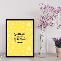 Quadro Sorrisos Sempre Serão Bem Vindos 33X24Cm Preta Quadro Sorrisos Sempre Serão Bem Vindos 33X24Cm Preta
