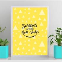 Quadro Sorrisos Sempre Serão Bem Vindos 33X24Cm Vidro Branca Quadro Sorrisos Sempre Serão Bem Vindos 33X24Cm Vidro Branca
