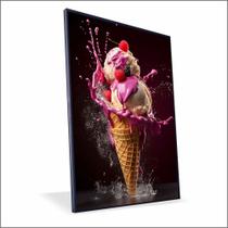 Quadro Sorvete Canvas Com Vidro Quadro Sorvete Canvas Com Vidro