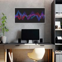 Quadro Sound Wave Colors 60x30 Filete Branco Moldura Filete, Branca