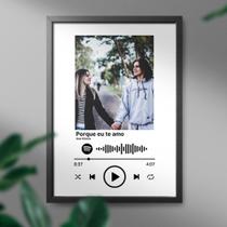 Quadro Spotify Interativo com Moldura Personalizado com Musica e Foto - Personalindos