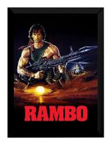 Quadro Stallone Rambo Arte Poster Moldurado Decoração