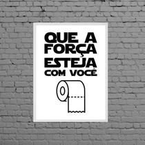 Quadro Star Wars 24x18cm Moldura Madeira Branca