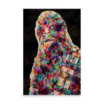 Quadro Star Wars Chewbacca Estilizado Colorido - Bimper Quadro Star Wars Chewbacca Estilizado Colorido - Bimper