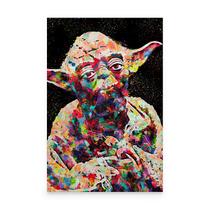 Quadro Star Wars Mestre Yoda Estilizado Colorido - Bimper Quadro Star Wars Mestre Yoda Estilizado Colorido - Bimper