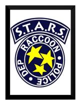 Quadro Stars Logo Resident Evil Game Arte Poster Moldurado