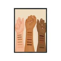 Quadro Stop Racism 24X18Cm - Com Vidro - Madeira Branca Quadro Stop Racism 24X18Cm - Com Vidro - Madeira Branca