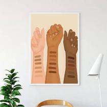 Quadro Stop Racism 33X24Cm - Com Vidro Moldura Preta Quadro Stop Racism 33X24Cm - Com Vidro Moldura Preta