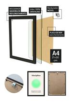 Quadro Sucesso/Disciplina com Vidro e Moldura Preta Tamanho:21cm x 30cm (A4)