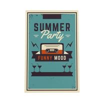 Quadro Summer Party Fita Cassete Funny Mode Canvas 60X40Cm
