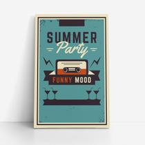 Quadro Summer Party Fita Cassete Funny Mode Canvas 60x40cm Quadro Summer Party Fita Cassete Funny Mode Canvas 60x40cm