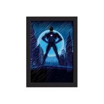 Quadro Super Heróis Geek Azul Estrela Moldura Preta 33x43cm Quadro Super Heróis Geek Azul Estrela Moldura Preta 33x43cm