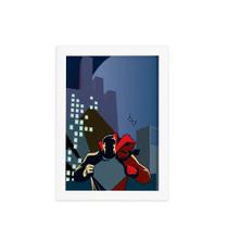 Quadro Super Heróis Geek Superman Moldura Branca 22x32cm