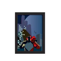 Quadro Super Heróis Geek Superman Moldura Preta 33x43cm