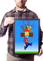Quadro Super Mario Arte Grafit Game Poster Moldurado Quadro Super Mario Arte Grafit Game Poster Moldurado