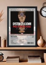 Quadro System Of A Down Mezmerize (Light) Com Vidro Tamanho:21cm x 30cm (A4)