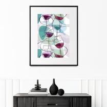 Quadro Taças Abstratas De Vinho - 60x48cm Quadro Taças Abstratas De Vinho - 60x48cm