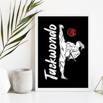Quadro Taekwondo 45x34cm c/ Vidro e Moldura Preta