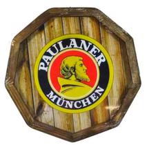 Quadro Tampa De Barril Em Madeira Cerveja Paulaner Münchner