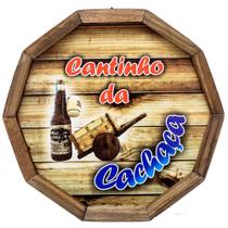 Quadro Tampa de Barril em Madeira Rústica - Cantinho da Cachaça