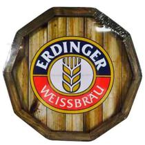 Quadro Tampa de Barril em Madeira Rústica - Cerveja Erdinger Weissbier