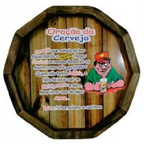 Quadro Tampa de Barril em Madeira Rústica - Oração da Cerveja Quadro Tampa de Barril em Madeira Rústica - Oração da Cerveja