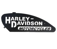 Quadro Tanque Harley 49x18 cm Preto Black Piano