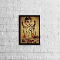 Quadro Tatoo All Pain No Gain 45X34 Com Vidro Moldura Preta Quadro Tatoo All Pain No Gain 45X34 Com Vidro Moldura Preta