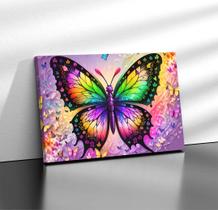Quadro Tecido Canvas Borboleta Asas Mariposa Colors Rosa 02