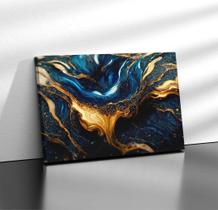 Quadro Tecido Canvas Estilo Textura mármore luxo ouro e azul Quadro Tecido Canvas Estilo Textura mármore luxo ouro e azul