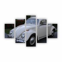 Quadro Tela Canvas Decorativo Carro Fusca Branco 110x65cm Quadro Tela Canvas Decorativo Carro Fusca Branco 110x65cm