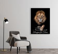 Quadro Tela Canvas Decorativo Leão Sempre Foi Deus 60x85 Hall Recepção Sala Escritório Parede Casa Grande