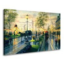 Quadro Tela Canvas Decorativo Rua Chuva Caminhada 60x85 Hall Recepção Sala Escritório Parede Casa Grande