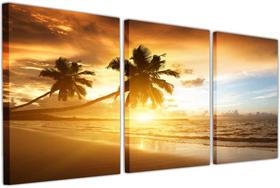 Quadro Tela Canvas Paisagens Tecido Natureza Coqueiros Mar Praia Decorar