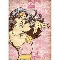 Quadro Tela DC Wonder Woman Rosa