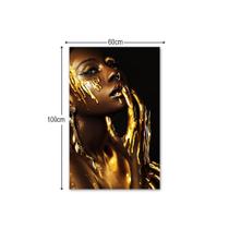Quadro Tela Decorativa Mulher Negra Fashion Sala 100X60Cm - Papel E Parede