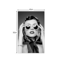 Quadro Tela Decorativa Retro Face Mulher Para Sala 60X40Cm