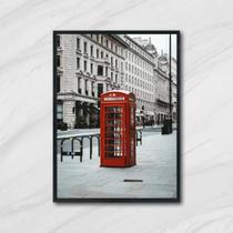 Quadro Telefone Londres 33X24Cm - Com Vidro Moldura Preta