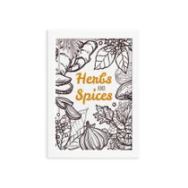 Quadro Tempero Cozinha Herbs and Spices Moldura Branca 33x43