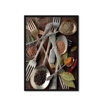 Quadro Temperos Colheres Garfo Faca Sala Cozinha Restaurante 43x63 Quadro Temperos Colheres Garfo Faca Sala Cozinha Restaurante 43x63